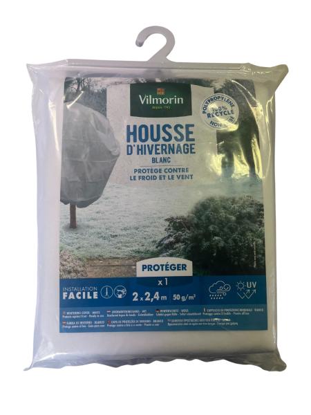 Croissance et protection des végétaux - Housse d'hivernage - 2 m x 2,4 m - Blanc - PACKAGING_3D_RECTO